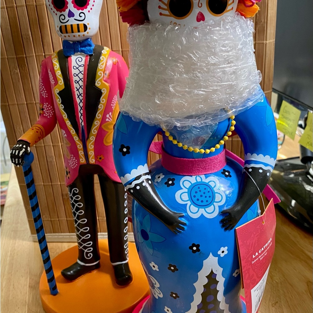 Dia de Muertos Collection El Catrin & La Catrina Sugar Skull Figures Target NWT